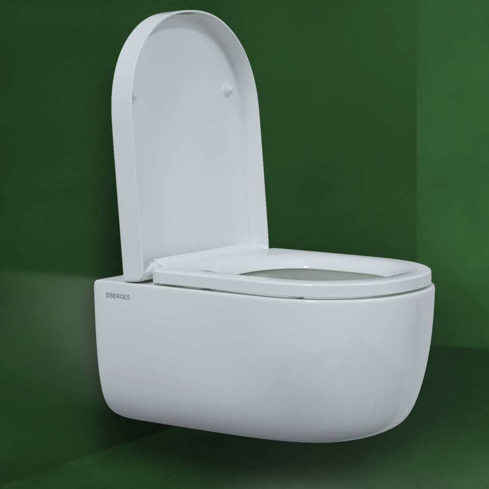 Унитаз подвесной Berges EGO XL Rimless 082124 безободковый, белый