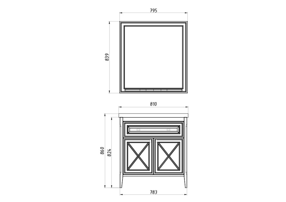 Раковина накладная ASB-Woodline Фостер 800