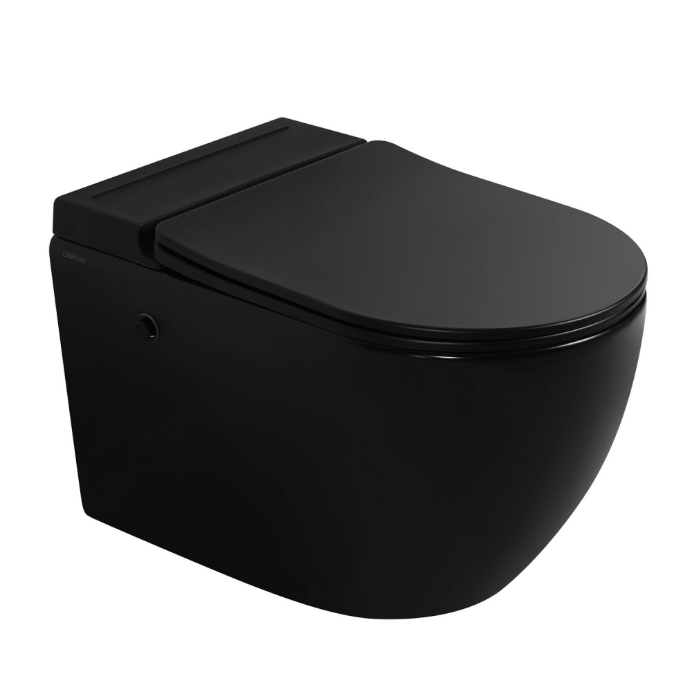 Унитаз Abber Bequem AC1108PMB подвесной черный матовый с импульсным смывом