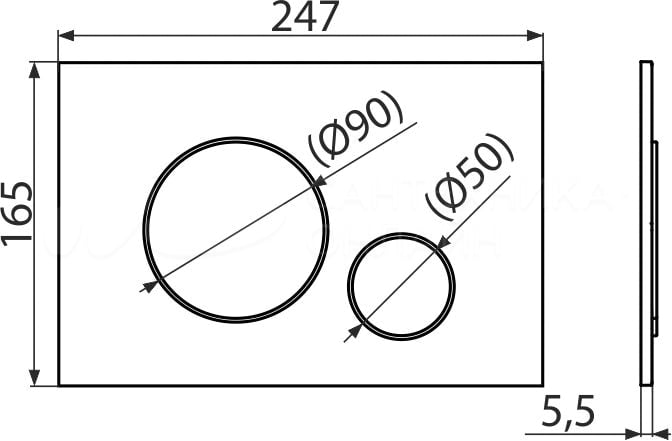 Кнопка смыва AlcaPlast THIN M678 черный матовый