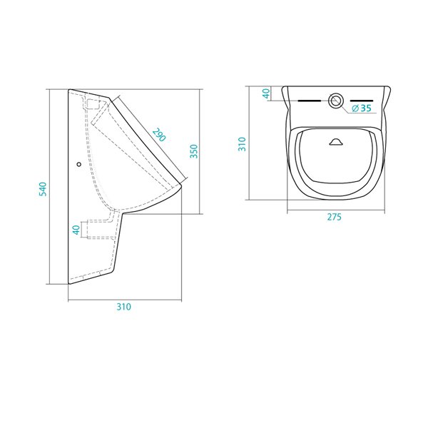 Писсуар Santek Гала 1WH301774 подвесной