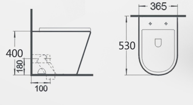 Унитаз приставной Gid TRS-263