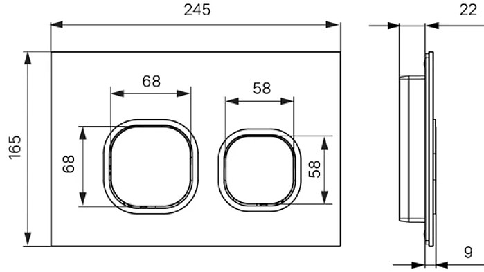 Кнопка смыва Iddis Uniglass UNG01WCi77