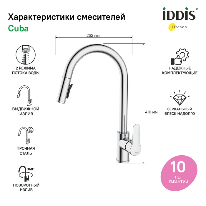 Смеситель для кухни Iddis Cuba CUBSTP0i05