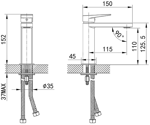 Смеситель для раковины Iddis Bridge BRDSB00i01