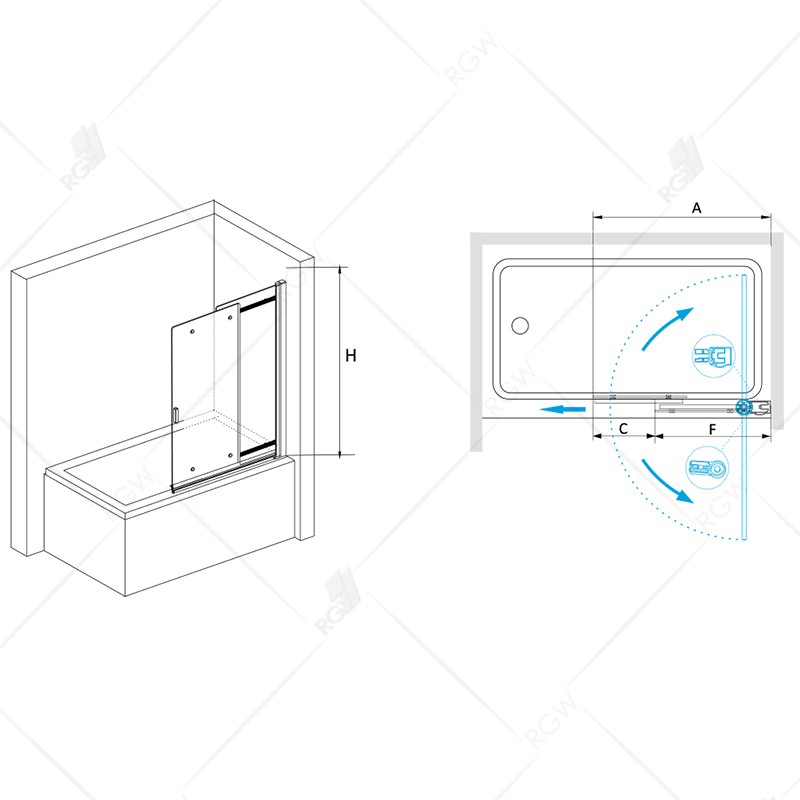 Шторка на ванну RGW SC-44 100х150