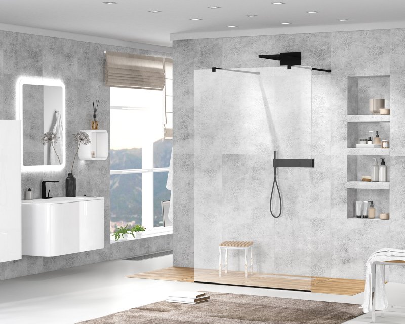 Душевая перегородка Cezares LIBERTA-L-2-80-C-NERO