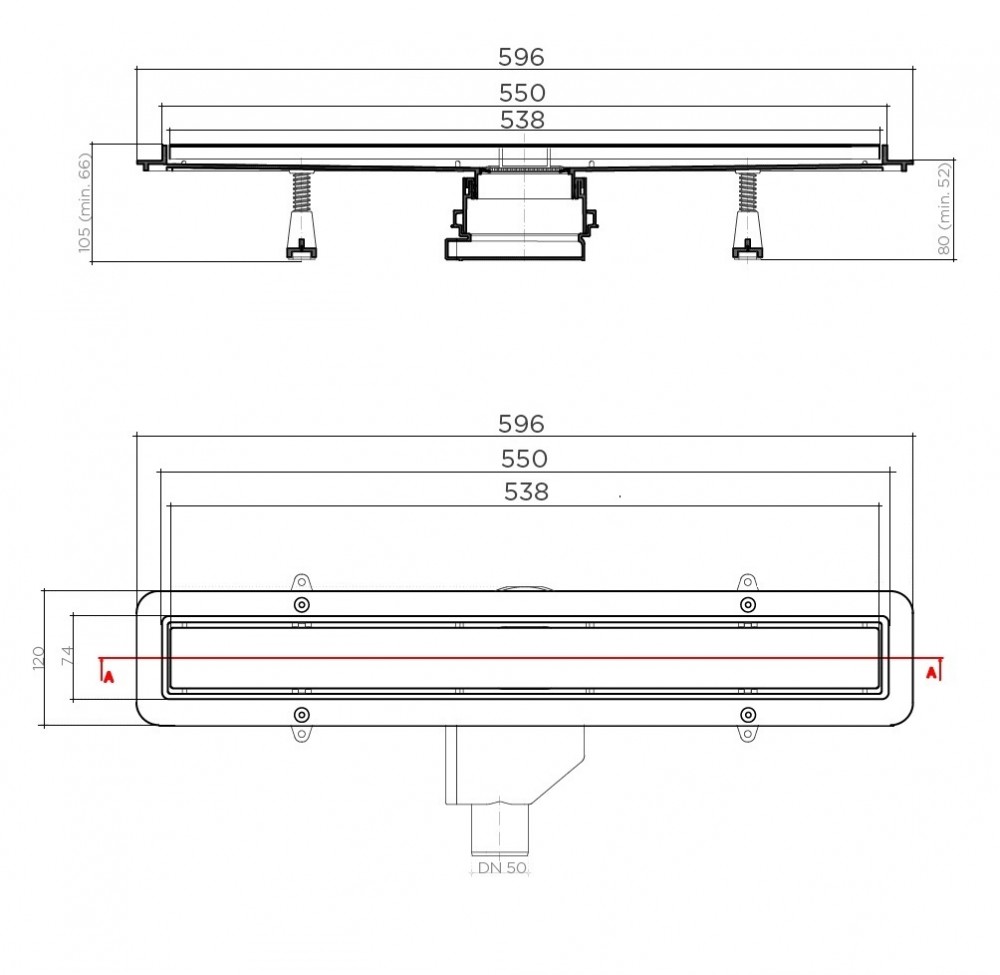 Душевой лоток Pestan Betto Line 550