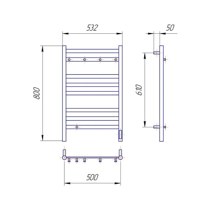 Полотенцесушитель электрический Lemark Сибирь LM17585BL 800x500