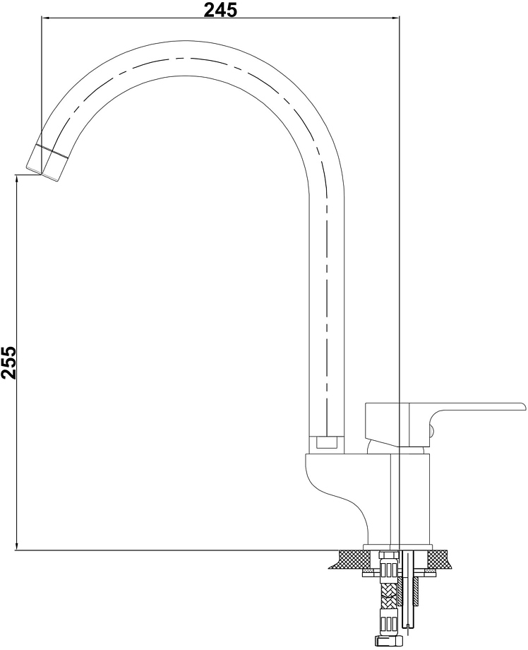 Смеситель для кухни GPD Atros MTE65 хром