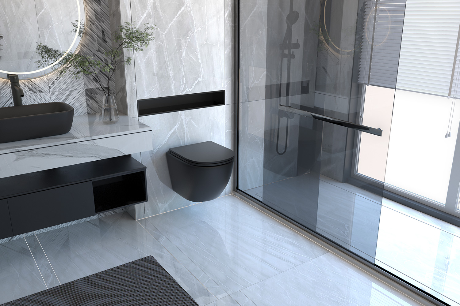 Унитаз Abber Bequem AC1100MB подвесной черный матовый, безободковый