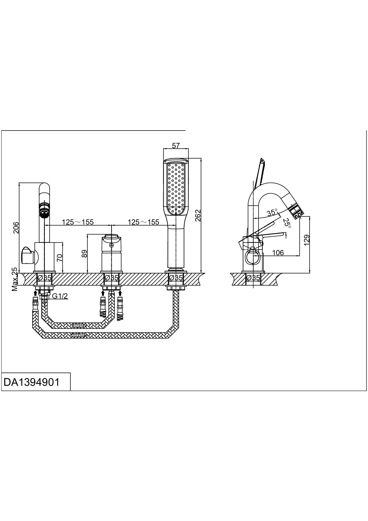 Смеситель на борт ванны DK Rhein.Marx DA1394901