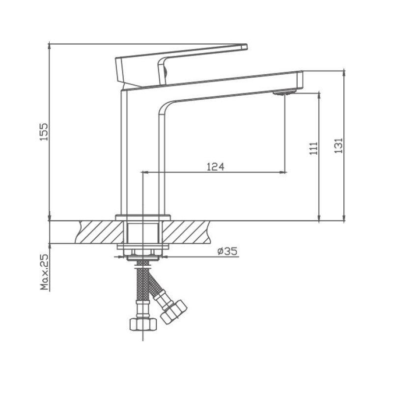 Смеситель для раковины Haiba HB10615-7, черный
