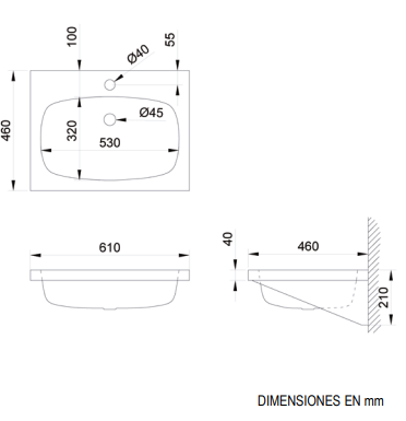 Раковина антивандальная с 2 отверстиями Nofer 13033.S