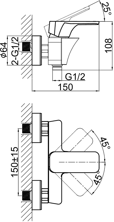 Смеситель для душа D&K Berlin Tourto DA1433103 золото