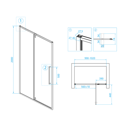 Душевая дверь RGW SV-03B 100х200