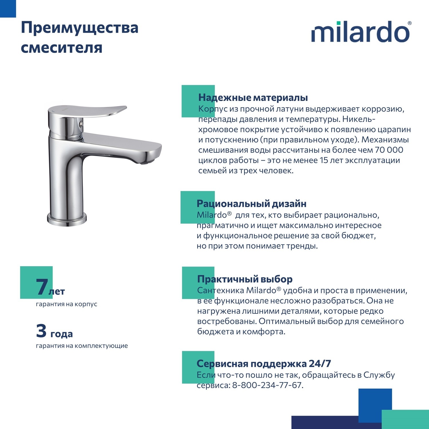 Смеситель для раковины Milardo Demi DEMSB00M01