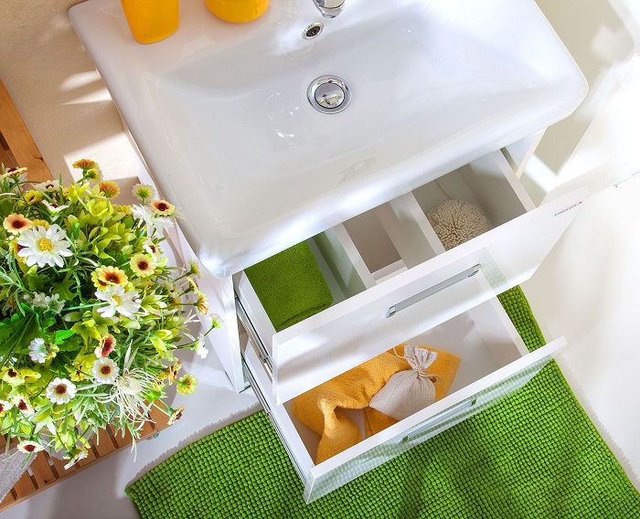 Тумба с раковиной Бриклаер Палермо 55/3 подвесная, с 2 ящиками