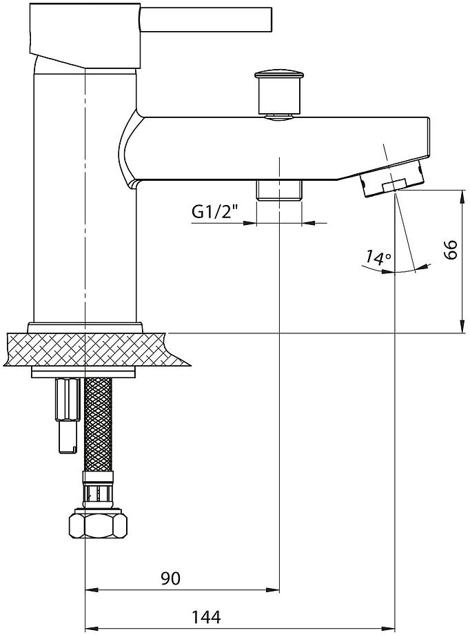 Смеситель на борт ванны GPD Espina MTK70