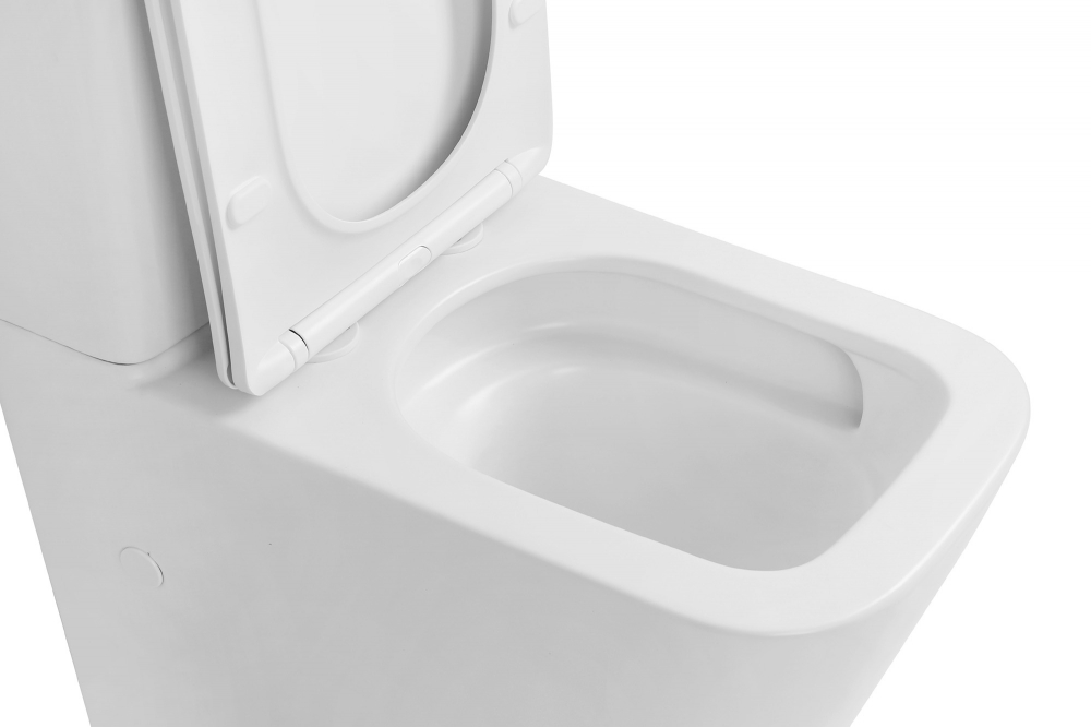 Унитаз Abber Rechteck AC1210TMW компакт белый матовый, безободковый, смыв торнадо