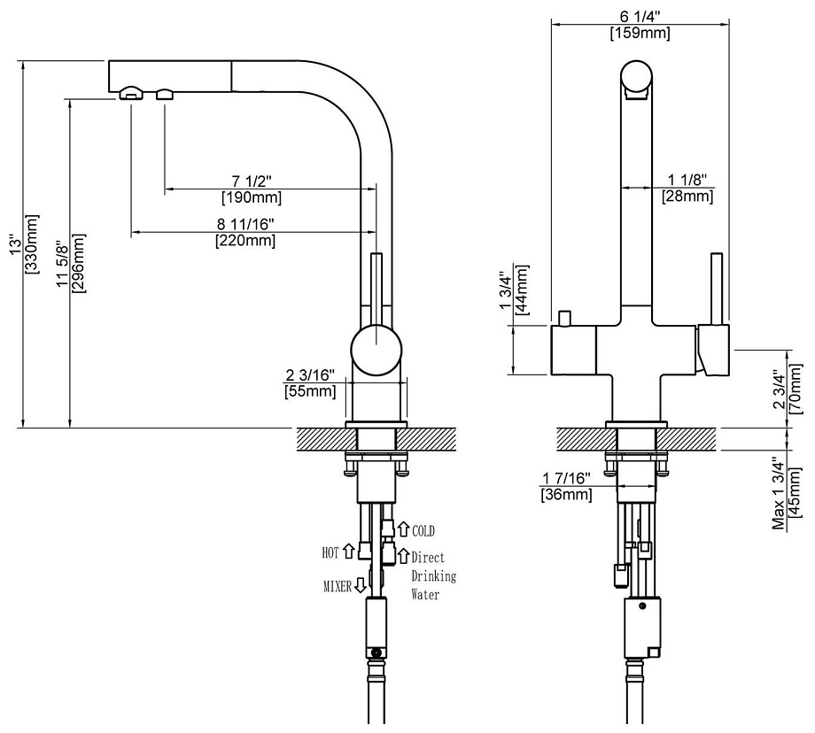 Смеситель для кухни Timo Saona 2356/18FL