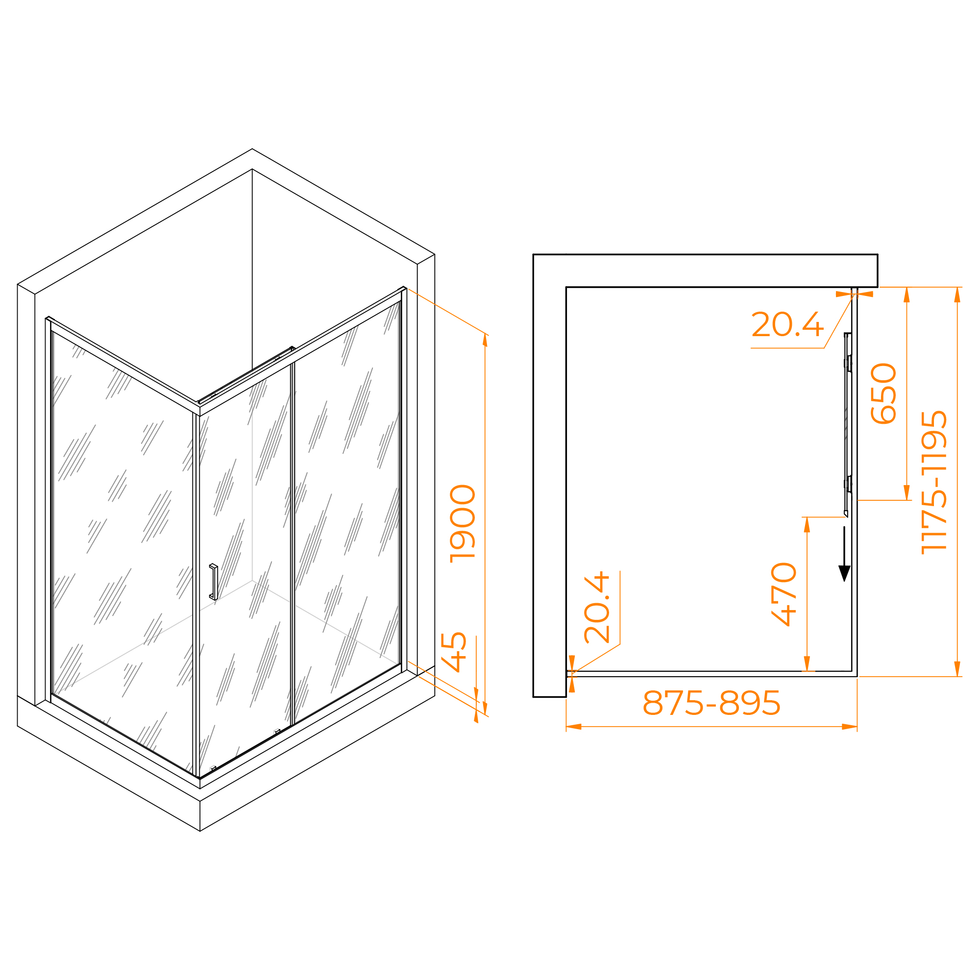 Душевой уголок RGW PA-245B 90х120