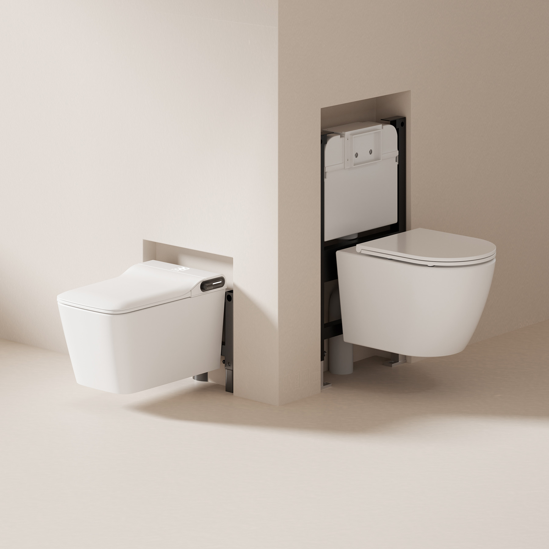 Электронный унитаз-биде Abber Rechteck AC1215S подвесной белый