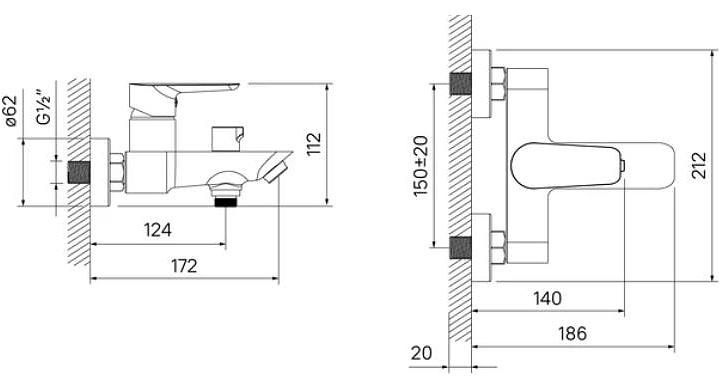 Смеситель для ванны Iddis Cloud CLOSB02i02WA