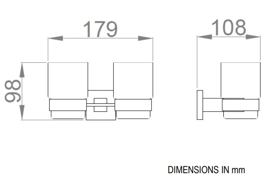 Двойной стаканчик для зубных щёток Nofer Barcelona 16914.B