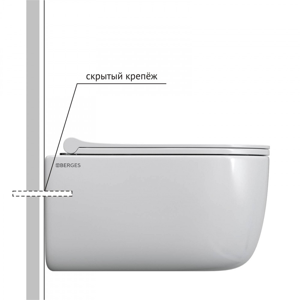 Унитаз подвесной Berges EGO 082111 безободковый, белый