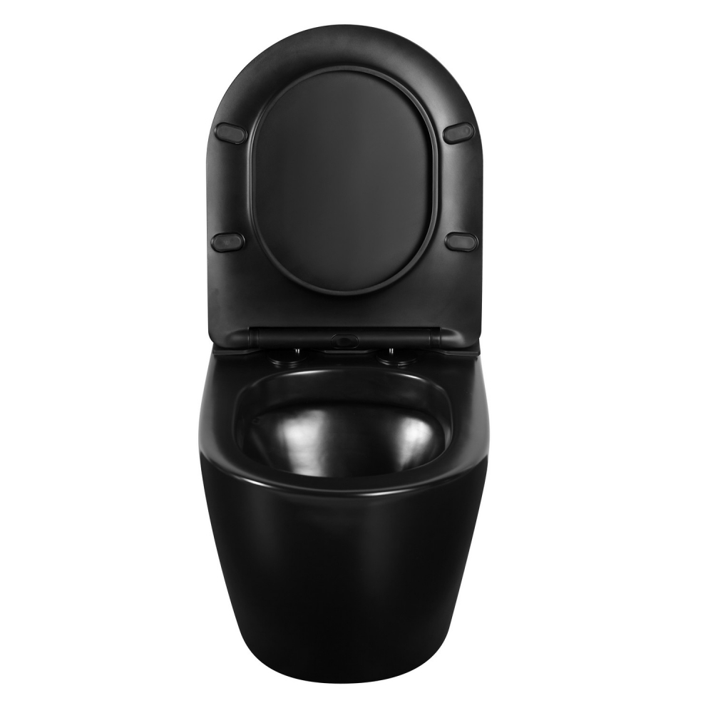 Унитаз Abber Bequem AC1108PMB подвесной черный матовый с импульсным смывом