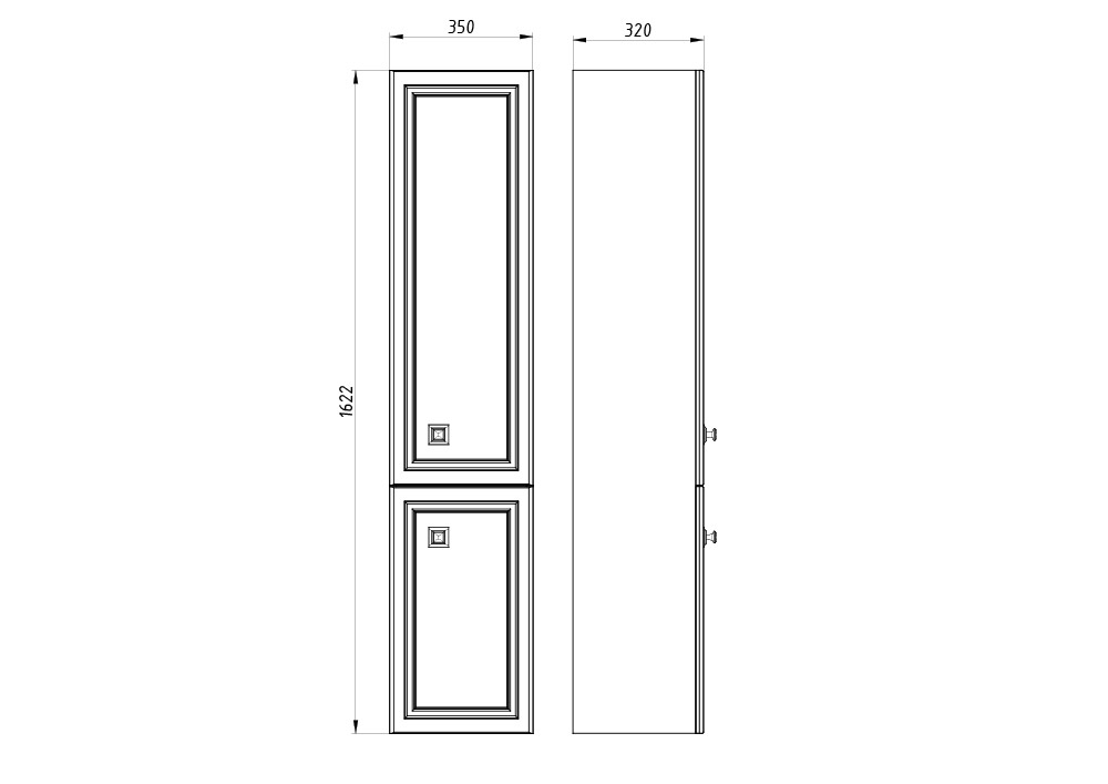 Пенал ASB-Woodline Каталина 35 белый