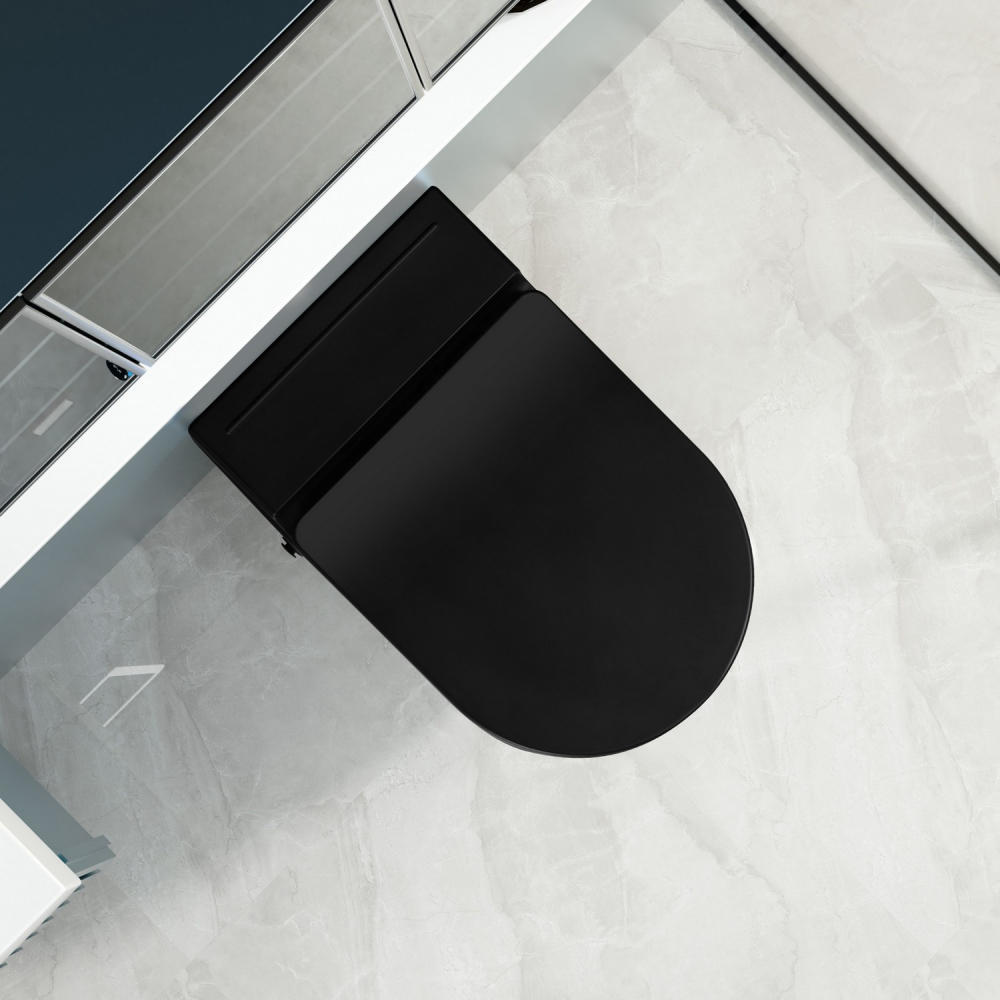 Унитаз Abber Bequem AC1108PMB подвесной черный матовый с импульсным смывом