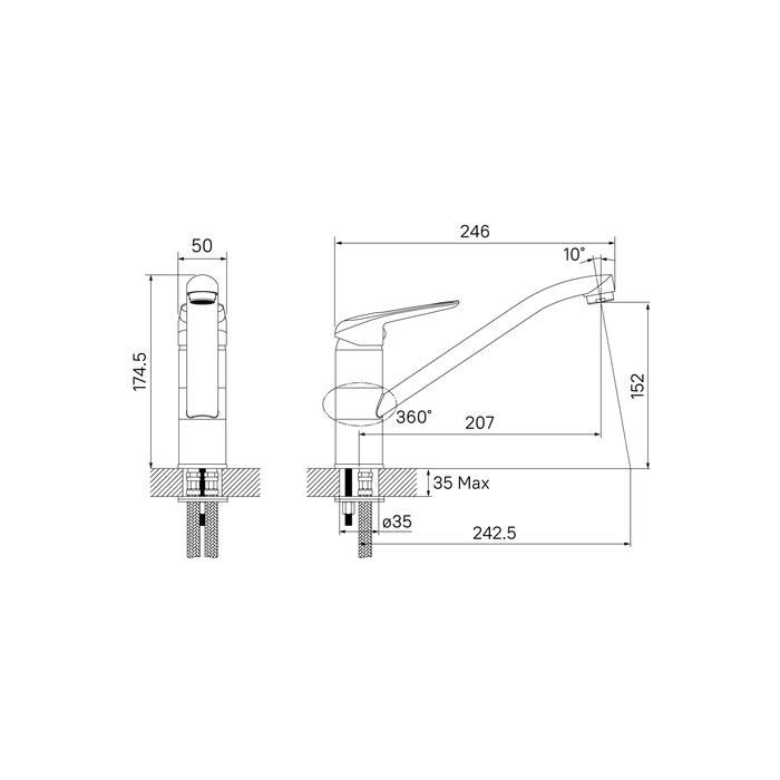 Смеситель для кухни Iddis Male MALWT00i05