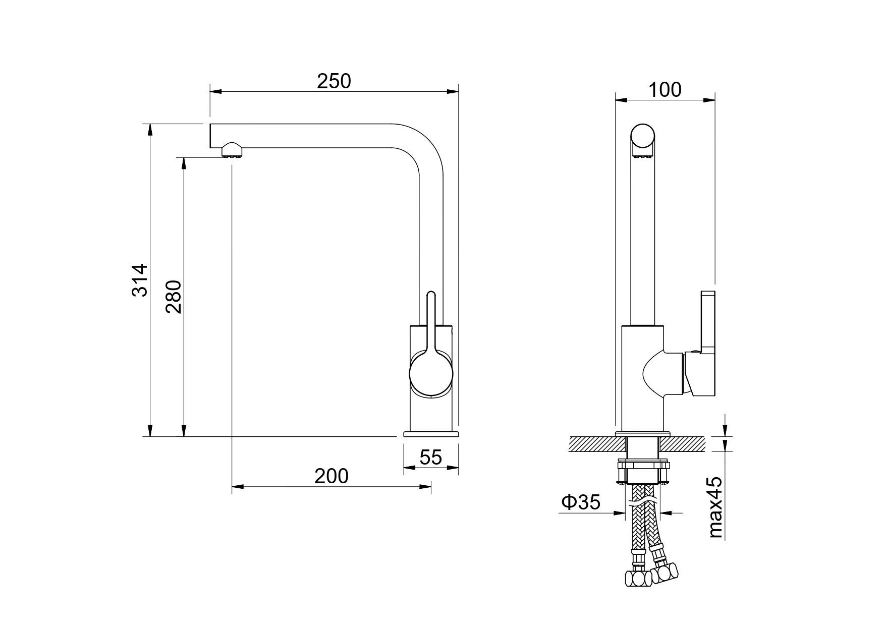Смеситель Aquatek Европа AQ1380MB для кухни