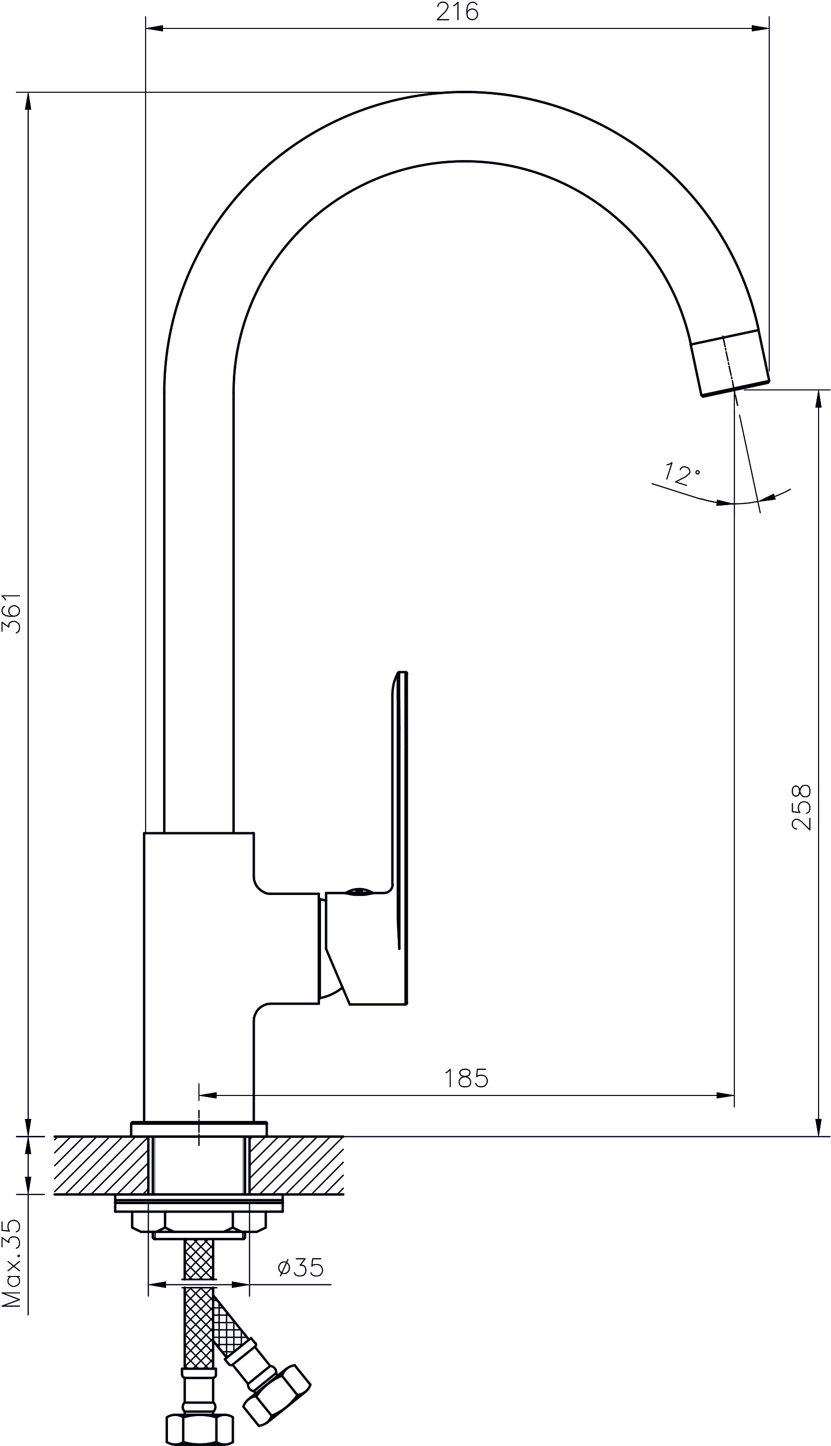 Смеситель для кухни Rush Luson LU1630-22