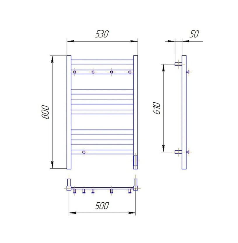 Полотенцесушитель электрический Lemark Тропик LM70585BL 800x500