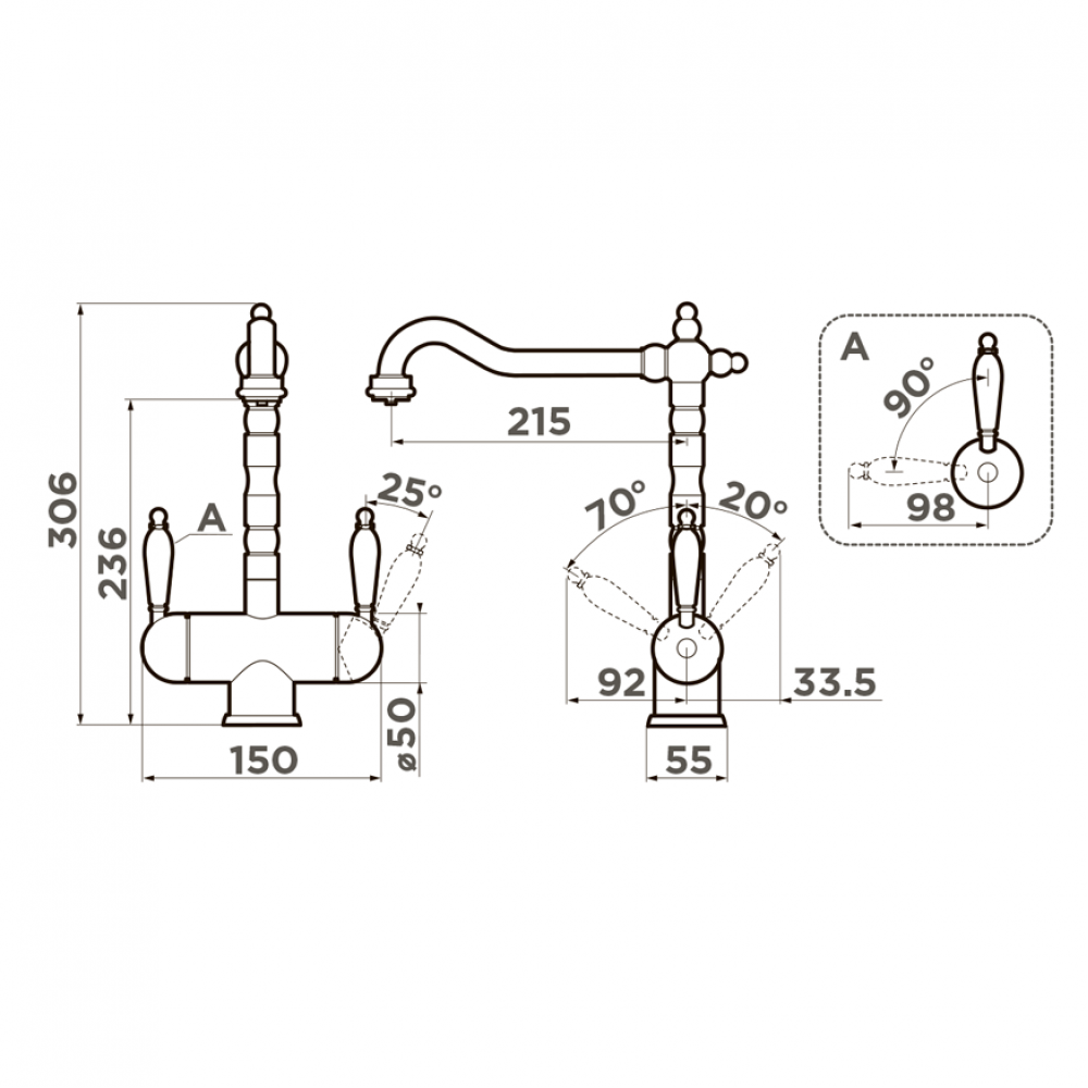 Смеситель Omoikiri Amagasaki-DC 4994070 для кухни