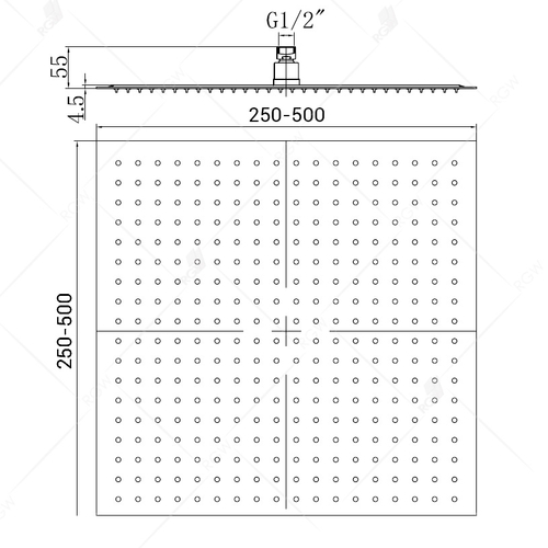 Верхний душ RGW SP-82 40х40