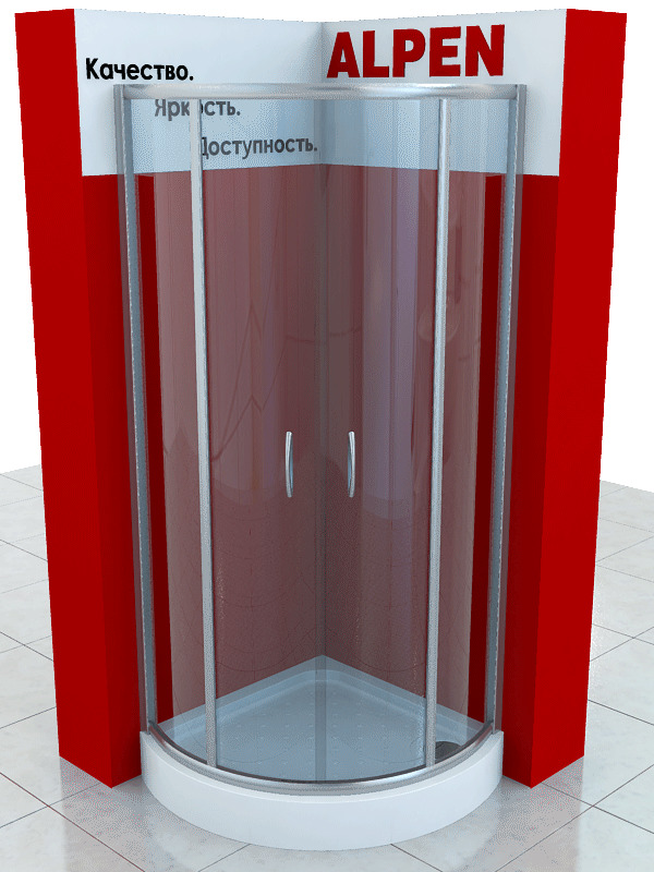 Душевая шторка ALPEN ALPINA Quadrant A360-80 80х80