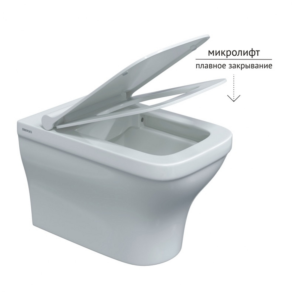 Унитаз подвесной Berges Strati 082132 безободковый, белый