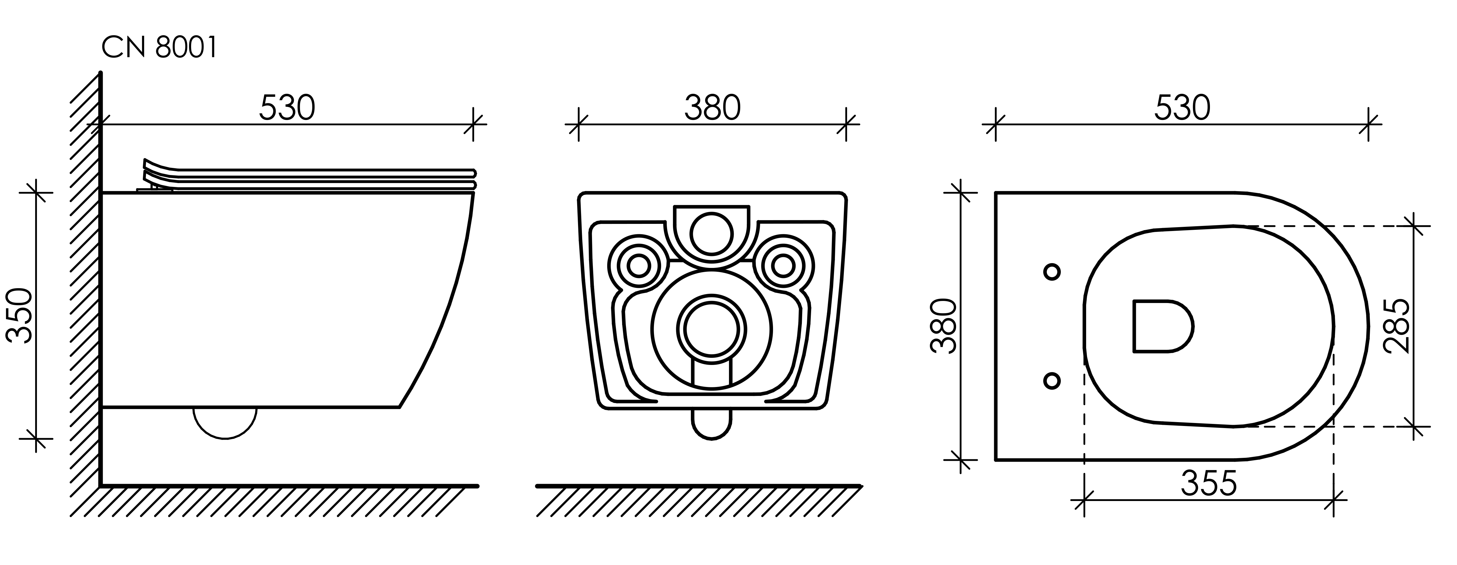 Унитаз подвесной Ceramica Nova Pearl Rimless CN8001