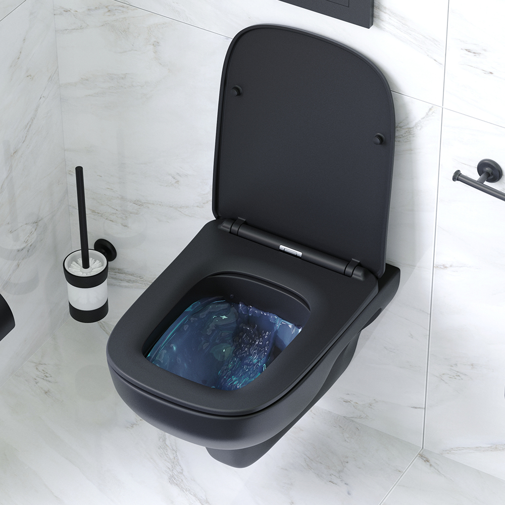 Унитаз подвесной AM.PM X-Joy FlashClean с сиденьем микролифт, черный