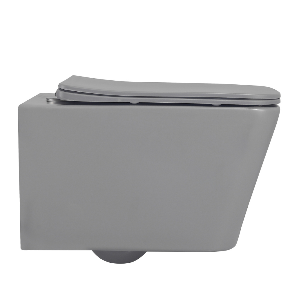 Унитаз Abber Rechteck AC1201MG подвесной серый матовый, безободковый