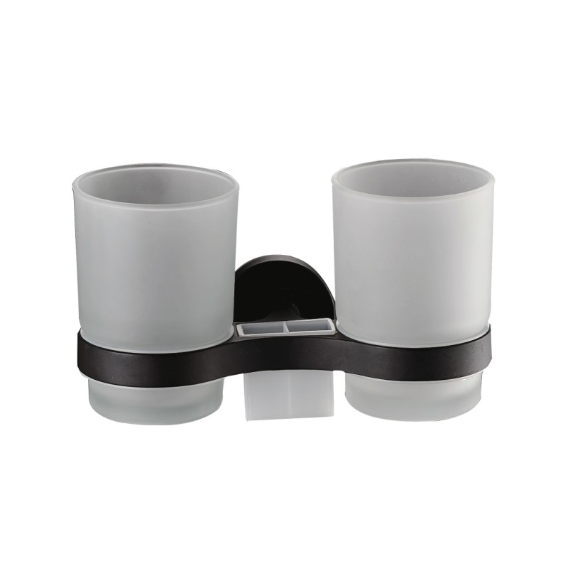 Стакан для ванной комнаты двойной Haiba HB8708, черный