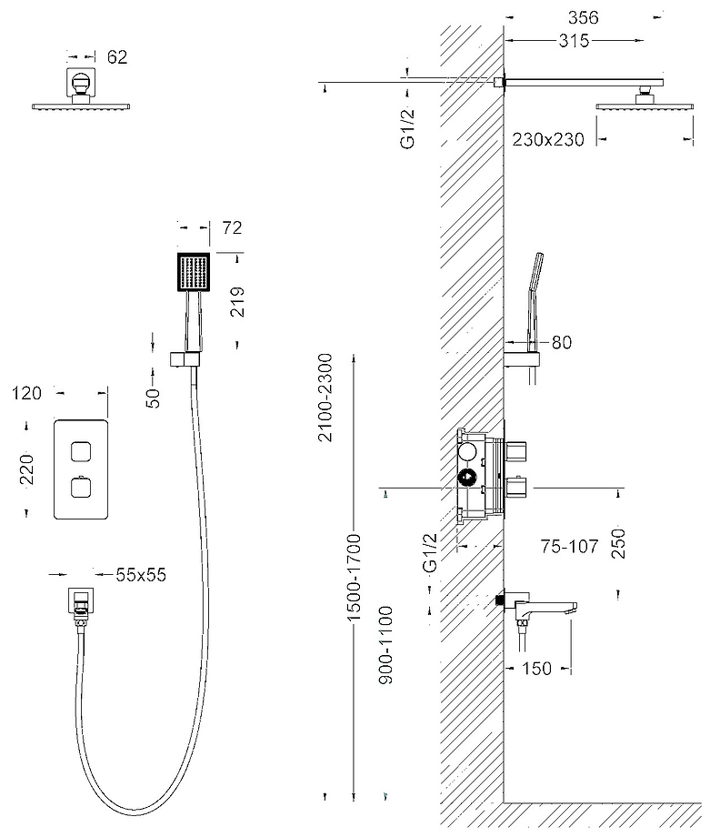 Душевая система Timo Petruma SX-5049/17SM