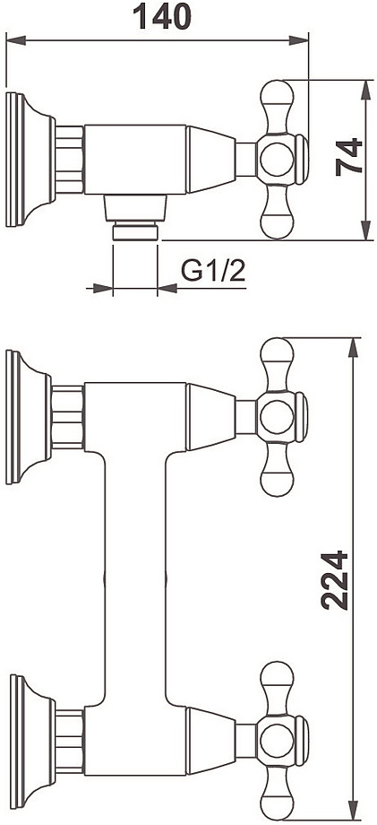 Смеситель для душа D&K Hessen Hercules DA1423141 хром