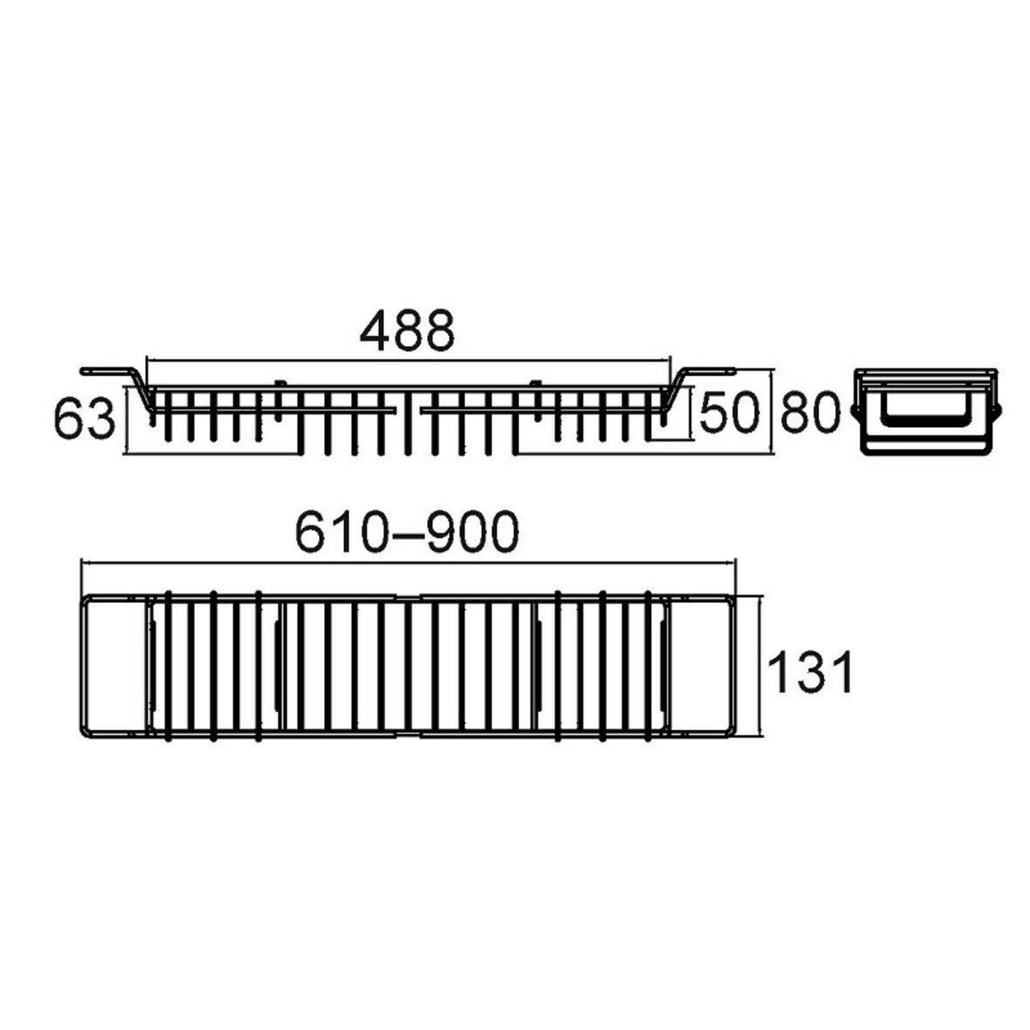 Полка между бортов ванны Milardo 102W000M44