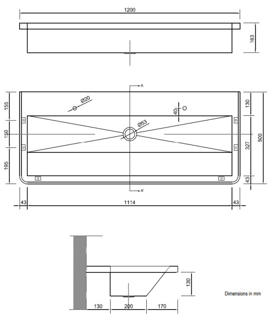 Раковина коллективная Nofer 13050.12.SP.S