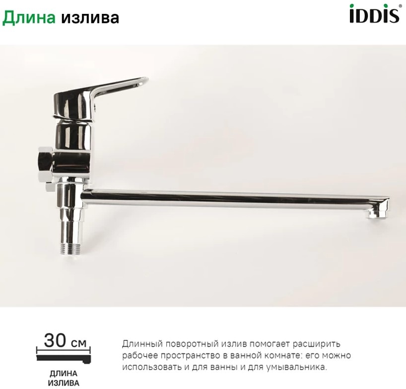 Смеситель для ванны Iddis Spin SPISBL2i10WA